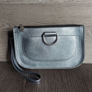 Safe Keeper Silver Wristlet Bag
